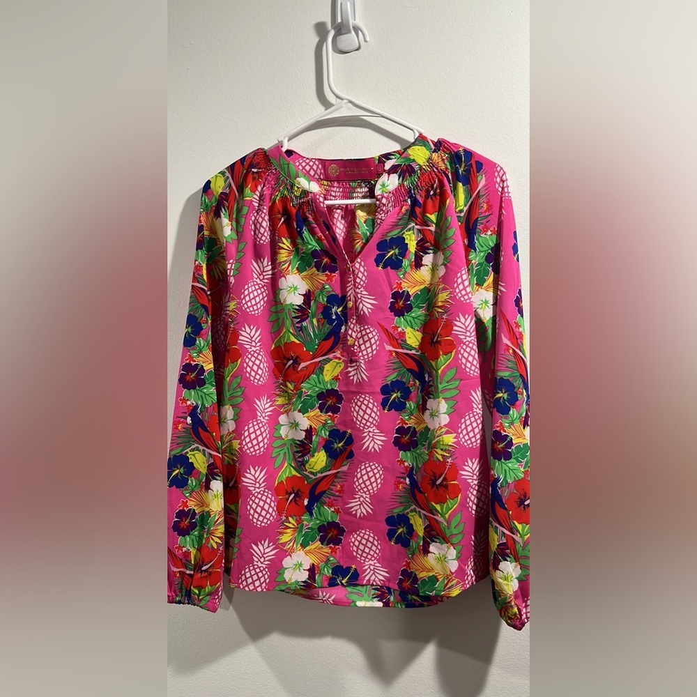 Tropical long sleeve blouse
